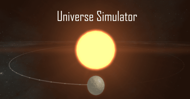 Visuel de l'expérience Universe Simulator v0.9.5